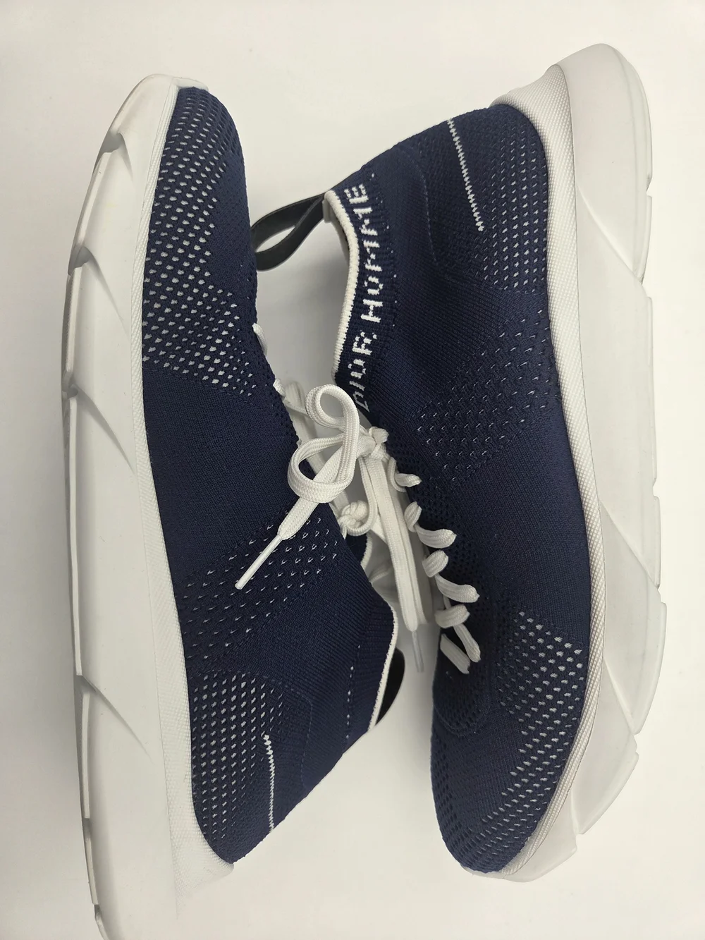 Dior Navy Blue and White Knit Slip-On Sneaker Size 40
